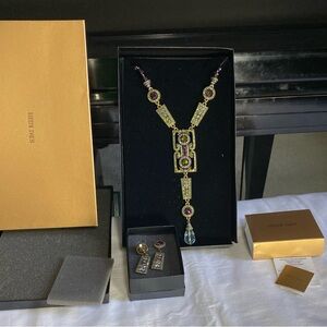 Heidi Daus Necklace and matching clip on earrings NRFB